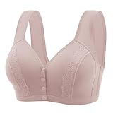 Brasier de lencería de corte alto con hebilla lateral frontal para mujer, sin movimiento de anillo de acero, sin costuras, holgado, cómodo, espalda cruzada, gris, 64