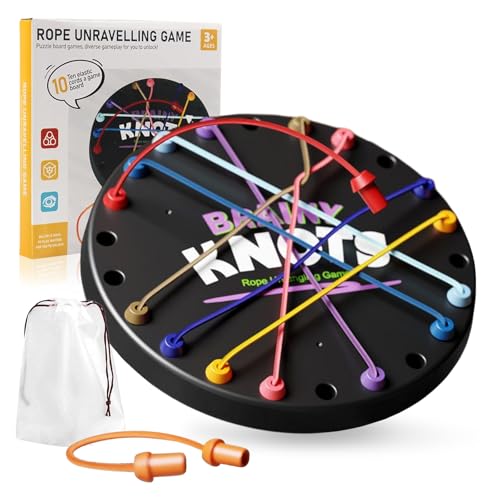 wlsvega Brainy Knots - Knot Logic Spiel - Twisted Rope Puzzle Spiel - TollesSpiel FüR Kinder und Erwachsene, Seilentwirrung Als Herausforderung für Den Geist (Mit Aufbewahrungsbeutel)