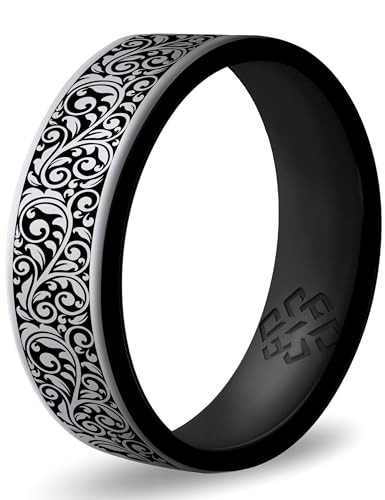 Knot Theory Queen of Lace Silicone Ring in Smooth Silver Size 7 - Dual Layer Engraved Wedding Band, Sports Activities, Breathable Comfort Fit