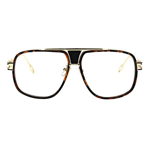 Mens Clear Lens Glasses Retro Hipster Fashion Flat Top Square Eyeglasses