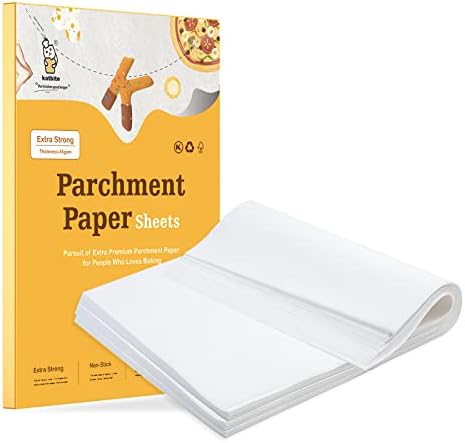 Heavy Duty Baking Paper Sheets 100 Pcs, 16X24 Inchs (41x61cm) Katbite White Precut Parchment Paper Greaseproof Parchment Paper for Baking Cookies, Bread, Meat, Pizza