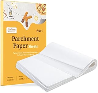 Heavy Duty Baking Paper Sheets 100 Pcs, 16X24 Inchs (41x61cm) Katbite White Precut Parchment Paper Greaseproof Parchment Paper for Baking Cookies, Bread, Meat, Pizza