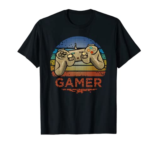 Retro GAMER Video Game Player Niños Niñas Adolescentes Niños Hombres Regalo Camiseta