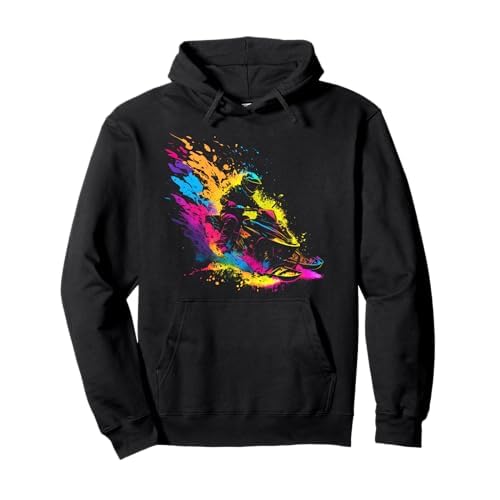 Splash Art Snowmobile Snow Machine Ski-Doo Sledge Pullover Hoodie