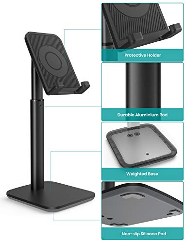 Cell Phone Stand Tablet Holder, Klearlook Adjustable Height and Angle Desk Smartphone Stand Holder (Upgrade Version Phone Stand) Compatible with Phone/Tablet Up to 10.5 Inch