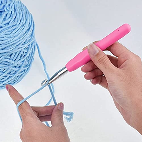 Image of VIRADHAM Crochet Hooks Set of 9 - Aluminum Crochet Needles with Soft Rubber Handles And Stitch Markers - Ergonomic Kit for Arthritic Hands - Comfortable Grip Yarn Craft Tools for All Skill Levels (9 Pcs Multicolor)