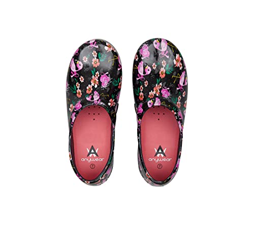 Image of Anywear SR Angel Nursing Clogs - Lightweight, Water-Resistant Non-Slip Work Shoes with Exceptional EVA Cushioning, Ventilated Insoles, Grey /Blue - 8 Women /6 Men