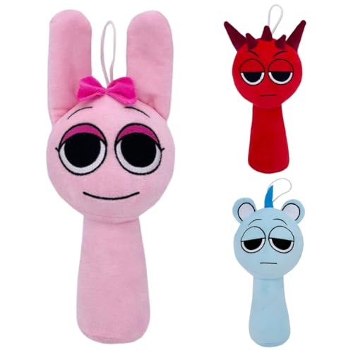 CUZYP 1 Pieza Sprunki Plush Peluches Sprunki Wenda y Gris de 25, 4 cm, Suaves y Divertidos Peluches para cumpleaños de Fans y Amigos (Pinki)