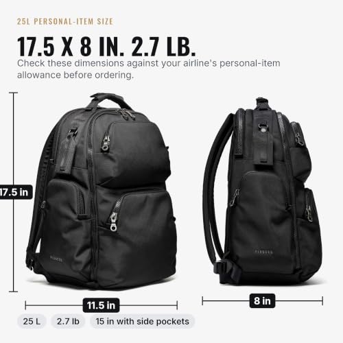 PIONEER CARRY Panda Pack 25L Carry-On Travel Backpack, Black - Image 4