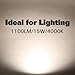 hykolity 12 Pack 5/6 Inch Selectable CCT LED Recessed Lighting, Baffle Trim, CRI90, 1100lm, 15W=100W, 2700K/3000K/3500K/4000K/5000K Adjustable, Dimmable Recessed Lighting, Damp Rated LED Can Lights