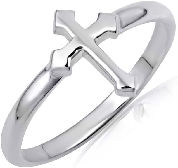 Religious Cross Faith Fine Ring Real Solid 14K Gold