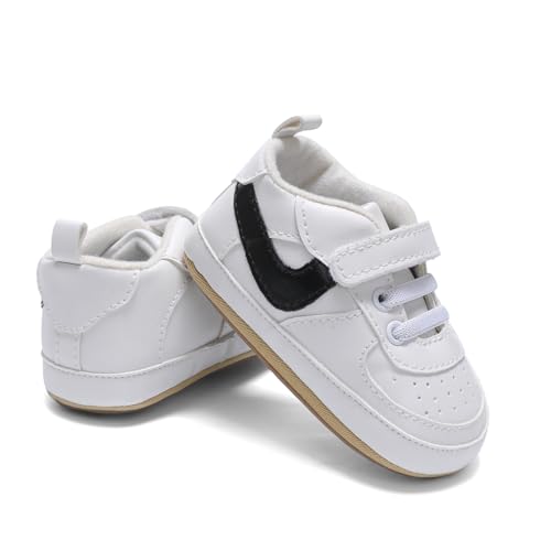 Image of Clowora Unsex Baby Shoes Boys Girls Infant Sneakers Non-Slip Soft Rubber Sole Toddler Crib First Walker Lightweight Shoes