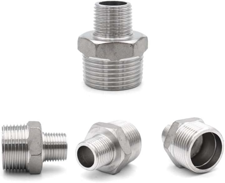 1PC 1-1/2" to 1-1/4" BSP Male Thread Reducer 304 Stainless Steel P