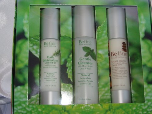 BeFine Fine Food Skin Care 3 pc Kit - Day Moisturizer , Cleanser, Night Cream