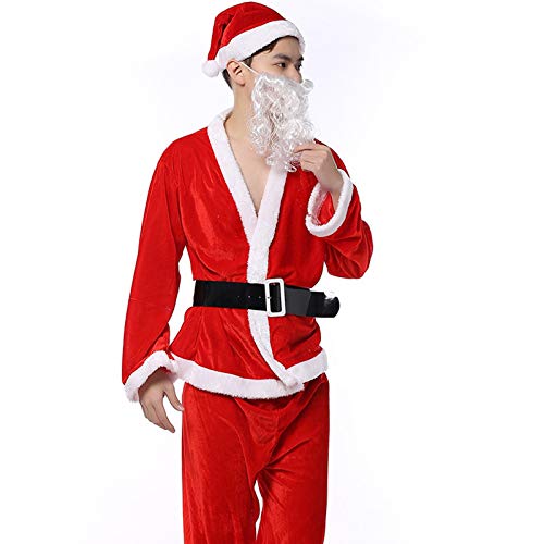 Kerstman kostuum Regal pluche 5 stuks van luxe professioneel kerstman pak Kerstman verkleedkleding cosplay kostuum kostuum goud fluweel materiaal geschikt voor Kerstmis en Halloween<br> - Afbeelding 3