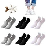 Calcetines Invisibles Pinkies Blancos, Negros, Grises 85% Algodón. Calcetines Verano Hombre y Mujer con Talón Antideslizante. Pack 6 calcetines básicos transpirables para días de calor. Talla M.