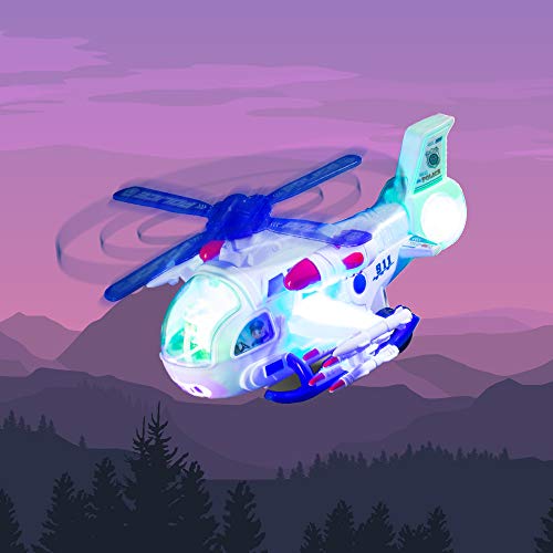 image for Zetz Brands Police Helicopter Toy for Kids with 4D Lights and Sounds -