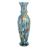 murano millefiori vase history Verre de Murano Millefiori Vase en verre de Murano fait main Bleu clair 21 cm