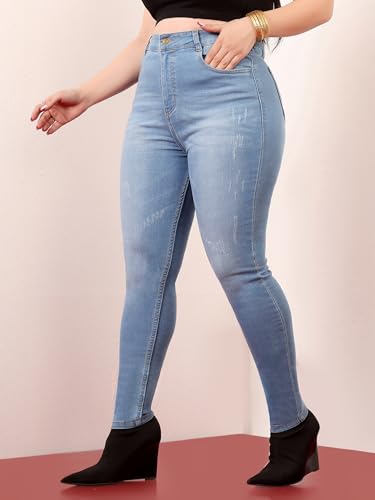 Image of Miss Chase A+ Women's Wide-Leg High Rise Regular Length Stretchable Denim Jeans