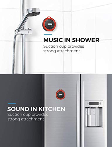 Drone-Clone Xperts Loudmouth Bluetooth Shower Speaker, Portable Wireless Waterproof Speaker With Loud Ultra-Hd Sound, Upgraded Longer Playtime, Strong Suction Cup And Metal Hook Included (Red) #TOP4