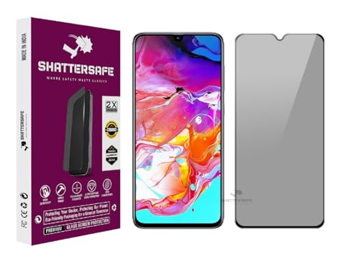Image of Anti-Spy Privacy Tempered Glass For Samsung Galaxy A70 / A70s / A42 5G / M42 5G [Pack of 1]. Anti-Scratch, Edge-to-Edge Protection With Easy Installation Kit & Case Friendly Fit.