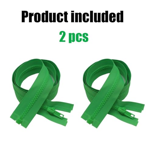 Image of YaHoGa 2PCS #5 29 inch Separating Jacket Zippers for Sewing Coats Jacket Zipper Replacement Green Plastic Zippers Bulk (29 inch Green)