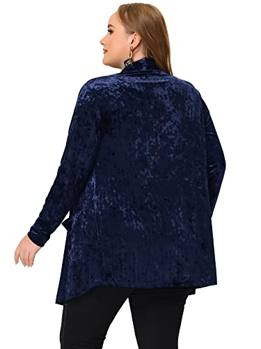 Agnes Orinda Velvet Cardigan for Women Plus Size Vintage Shawl Collar Open Front Crush Velvet Cardigans Halloween4
