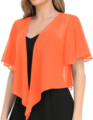 Image of Women's Solid Puff Sleeve Kimono Short Cardigan Loose Cover Up Casual Blouse Top Chiffon