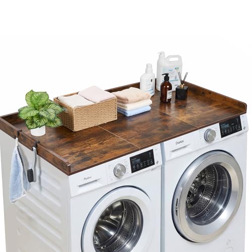 VEVOR Comptoir pour Lave Linge et Sèche Linge 137x69,9 cm, Plan de Travail pour Machine à Laver Imperméable, pour Aménagement Buanderie Placard Balcon, en...