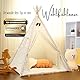 LIONHERZ® Tipi-Matte mit Bänder 120x120cm | gepolsterte Bodendecke für Spielzelt/Spielhaus| weiche quadratische Spieldecke für Kinder| abgesteppte Einlage/Unterlage zum Binden (Bright White)