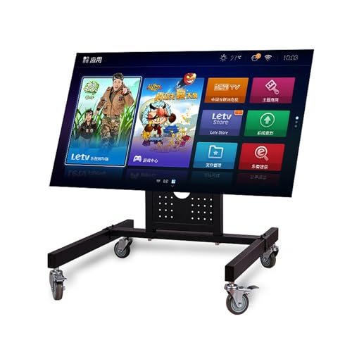 BESSTER テレビスタンドキャスター付き 32-65インチテレビ対応 ロータイプ 移動式 自立型TVスタンド 舞台展示台 角度調節可能 耐荷重40kg 移動便利 VESA最大600×400mm対応 省スペース 家用 業務用 展示用 会社用 会議室 病院業務用 スピーチ用 適格請求書発行可(32-65インチ)