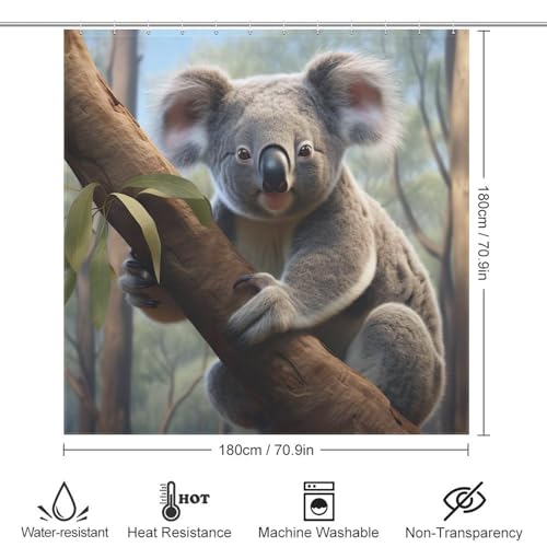 Rideau de douche imperméable koala contre les éclaboussures