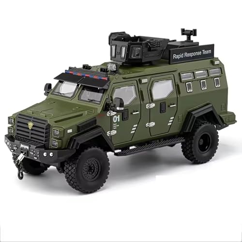 Image of Alokik Enterprise 1:24 Armored Police Car with Tooth Tiger Explosion Proof Die-Cast Model Metal Pull-Back Car with Lights & Sounds with 4 Opening Doors Kids' Best Showpiece Toy Vehicle Gift【Green】