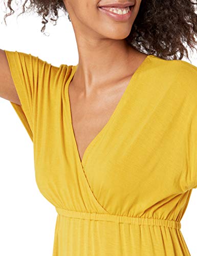 Image of Amazon Essentials Women's V Neck Short Sleeve Waisted Maxi Dress (Available in Plus Size)