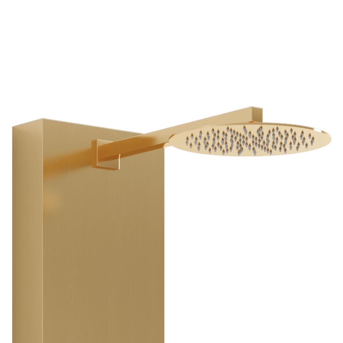 Colonna pannello doccia in acciaio inox con doccetta, flessibile e getti orizzontali massage modello andromeda, Oro Satinato