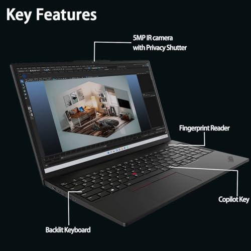 Image of Lenovo ThinkPad P16s Gen 3 Mobile Workstation Laptop (16 inch FHD+ Touchscreen, Intel Core Ultra 7 155H, 32GB RAM, 1TB SSD, NVIDIA RTX 500 Ada) AI PC for Designer, Engineer, 3-Yr WRT, Win 11 Pro (Renewed)