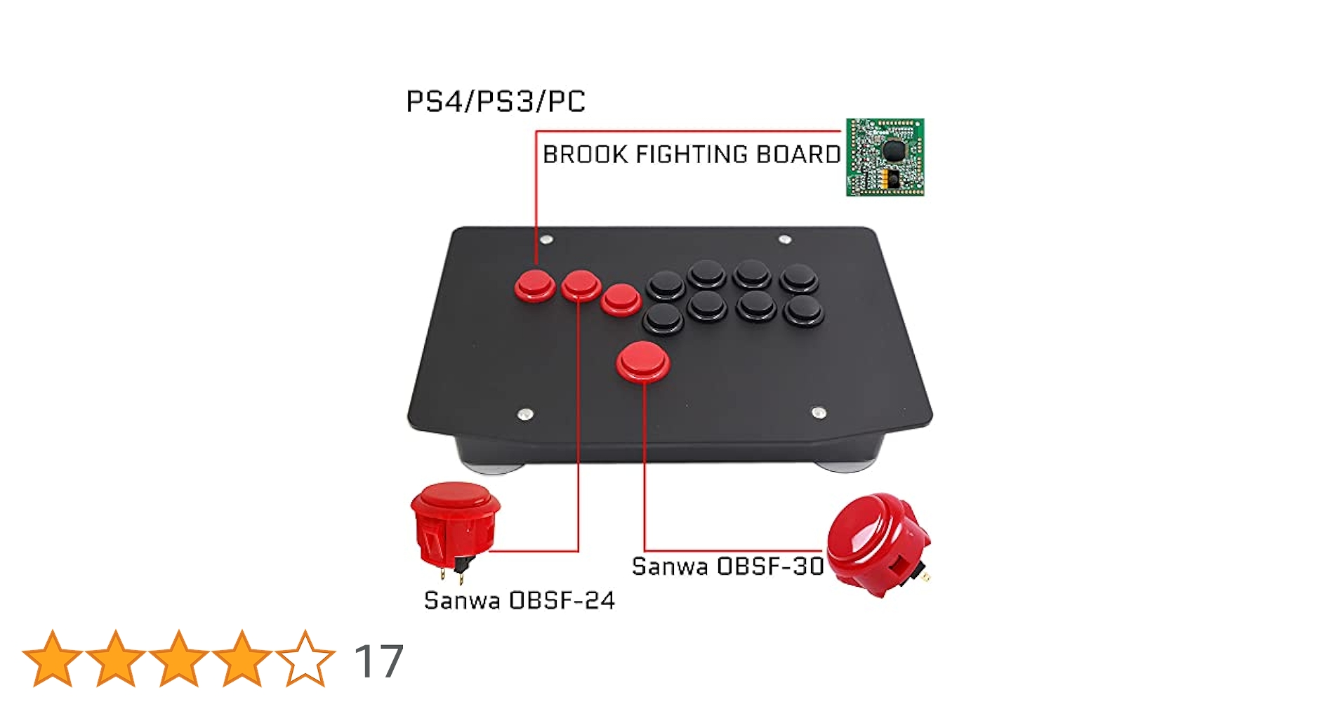 その他 LIUWENYING RAC-J500B Amazon | FightBox RAC-J500B-PS4すべてのボタン Leverless