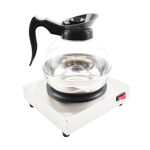 Commercial Coffee Decanter Warm Plate (Single Plate), Stainless Steel Structure with Non-Stick Aluminum Plate Shaped for Standard Decanter, Ideal for Cafe, Break Room, Buffet, Event and Commercial Use