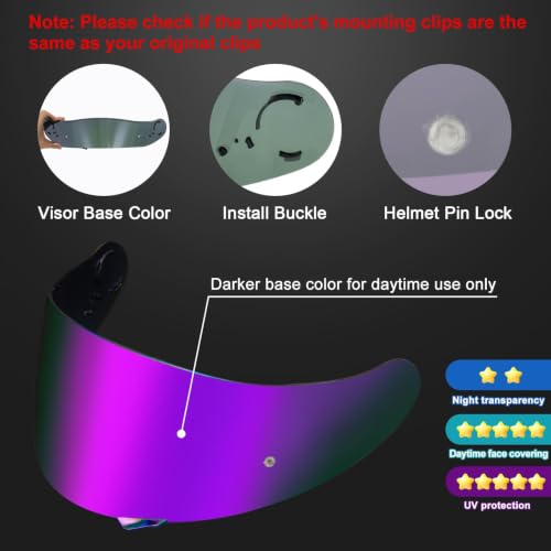 Image of PSLER Shatterproof Helmet Visor for GT Air GT Air 2 Neotec-1,Deep Purple