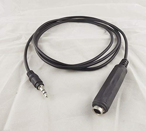 Cable conector audio 3.5mm macho a Jack 6.35mm hembra 5FT miniatura 1