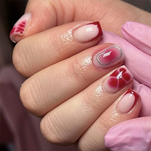 爪のスクエアプレスフラワーフェイクネイル12サイズの爪に釘を貼る24 PCSフランスのネイル爪のヒントアートデコレーションプレス