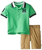 Tommy Hilfiger Baby-Boys Infant Matt Pique Set, Jade Green, 12 Months