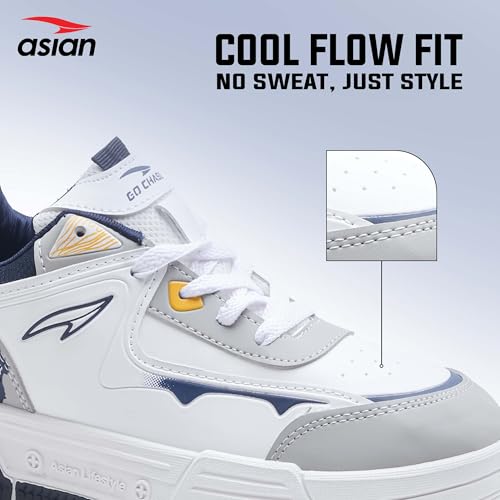 Image of ASIAN Lifestyle-02 Men's Stylish Sneakers | Comfortable Sporty Sneakers with PU Upper & Cushioned Insole | Ideal for Gym, Walk, Travel, & Casual Wear