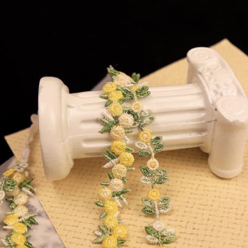 Baby Girl Floral Elastic Headband Toddler Multiple colors Layered Flower Hairband Soft Fabric Newborn Infant Hair Accessories for Birthday Party (Yellow, Standard size)3