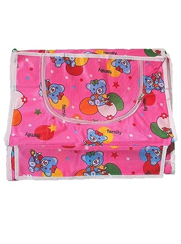 Image of 6 Shelve Baby Wardrobe /Almirah Cover /Toy Box Cover /Fabric /Storage (This is only cover or fabric of the Almirah (PINK)
