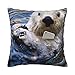 HABXNJF Poszewka na poduszkę z wydrą morską 50 x 50 cm, poszewki na poduszki, kwadratowe poszewki na poduszki do salonu na sofę do sypialni