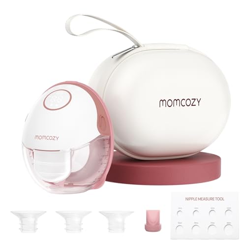 Image of Momcozy Breast Pump Hands Free Mobile Style | M6, Wearable Breastfeeding Pump Ideal Rhythm for More Milk, DoubleFit Flange More Fit & Discreet with 3 Modes & 9 Levels, 24mm - 1 Pack Cozy Red