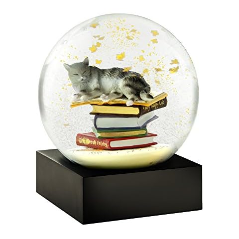 CoolSnowGlobes Cat on Books Cool Snow Globe Cover