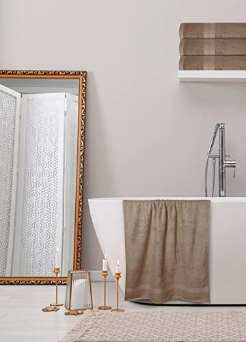 Avalon Towels Beige Bath Towels (Pack Of 4) Size 27X54 Inches 100% Cotton Towels For Bathroom, Highly Absorbent And Soft, Quick Drying, Hotel And Spa Quality, Perfect Bathroom Towels For Daily Use #TOP6