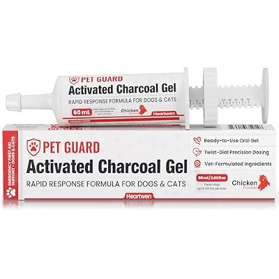 Activated Charcoal for Dogs & Cats (60 mL) | Emergency Pet First Aid for Accidental Ingestion & Digestive Support | Simple to Dose, Ready-to-Use | Chicken Flavored